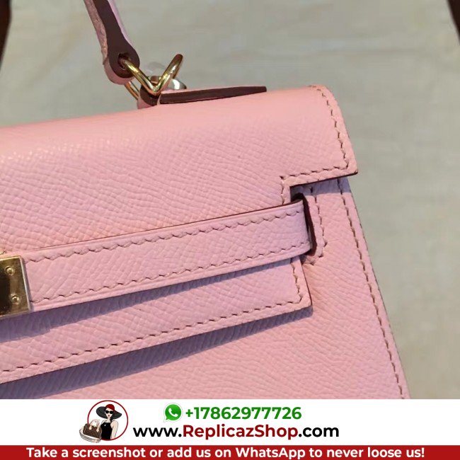 Hermes Pink Epsom Kelly 25cm Sellier Lushentic AAAAA Grade Replica - Image 4