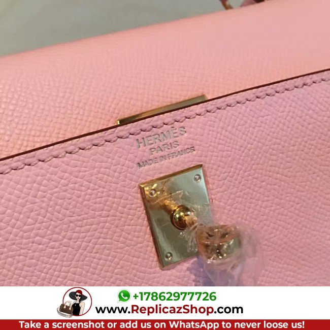 Hermes Pink Epsom Kelly 25cm Sellier Lushentic AAAAA Grade Replica - Image 6