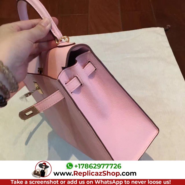 Hermes Pink Epsom Kelly 25cm Sellier Lushentic AAAAA Grade Replica - Image 7