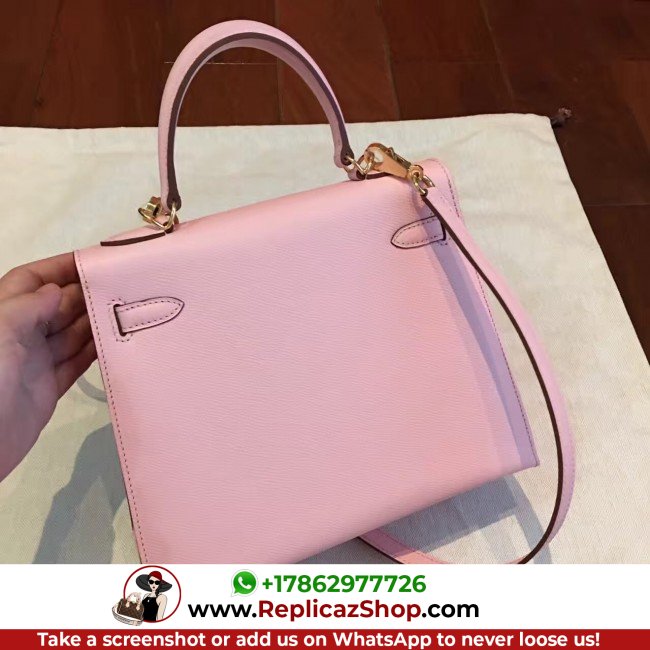 Hermes Pink Epsom Kelly 25cm Sellier Lushentic AAAAA Grade Replica - Image 8