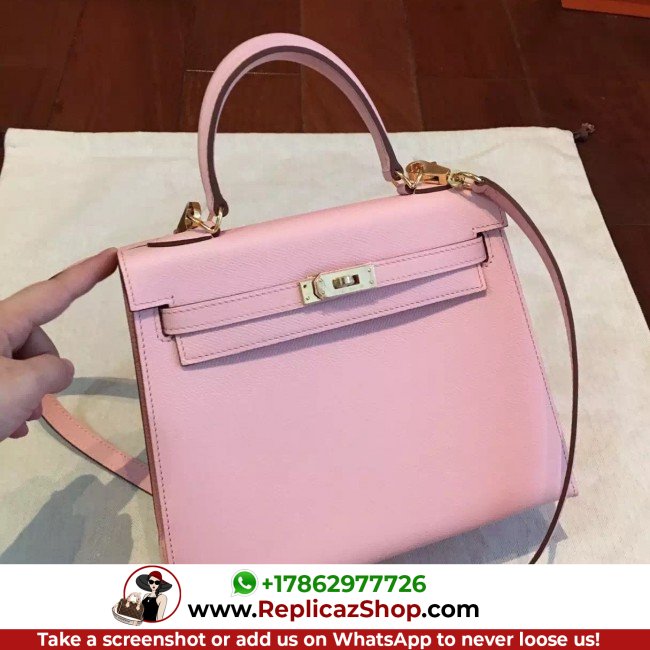 Hermes Pink Epsom Kelly 25cm Sellier Lushentic AAAAA Grade Replica