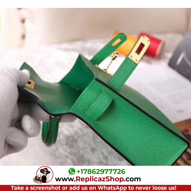Hermes Bamboo Epsom Kelly Mini II 20cm Lushentic AAAAA Grade Replica - Image 3