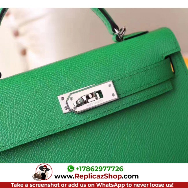 Hermes Bamboo Epsom Kelly Mini II 20cm Lushentic AAAAA Grade Replica - Image 4