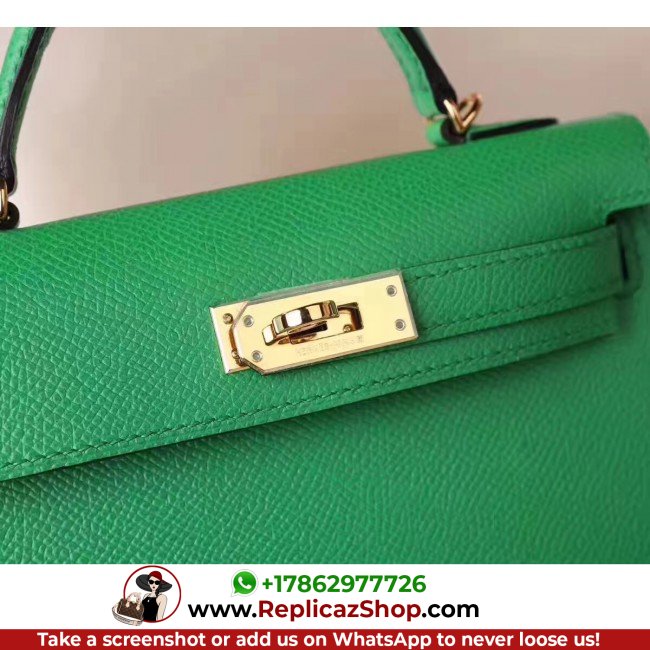 Hermes Bamboo Epsom Kelly Mini II 20cm Lushentic AAAAA Grade Replica - Image 6