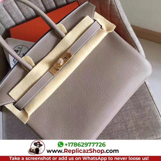 Hermes Grey Clemence Birkin 30cm Lushentic AAAAA Grade Replica
