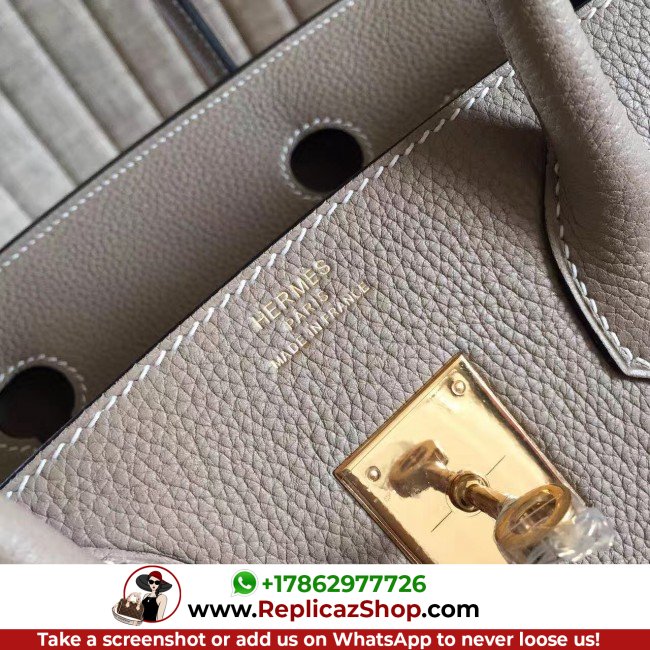 Hermes Grey Clemence Birkin 30cm Lushentic AAAAA Grade Replica - Image 7