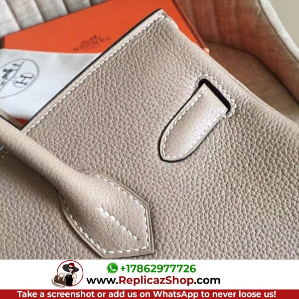 Hermes Grey Clemence Birkin 30cm Lushentic AAAAA Grade Replica - Image 8