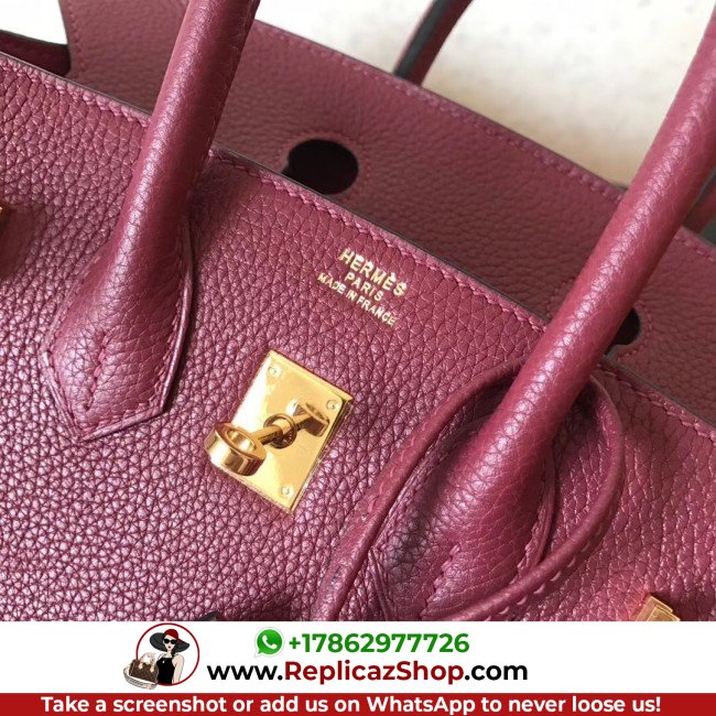 Hermes Ruby Clemence Birkin 25cm Lushentic Grade Replica - Image 5