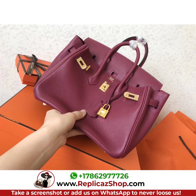 Hermes Ruby Clemence Birkin 25cm Lushentic Grade Replica - Image 2