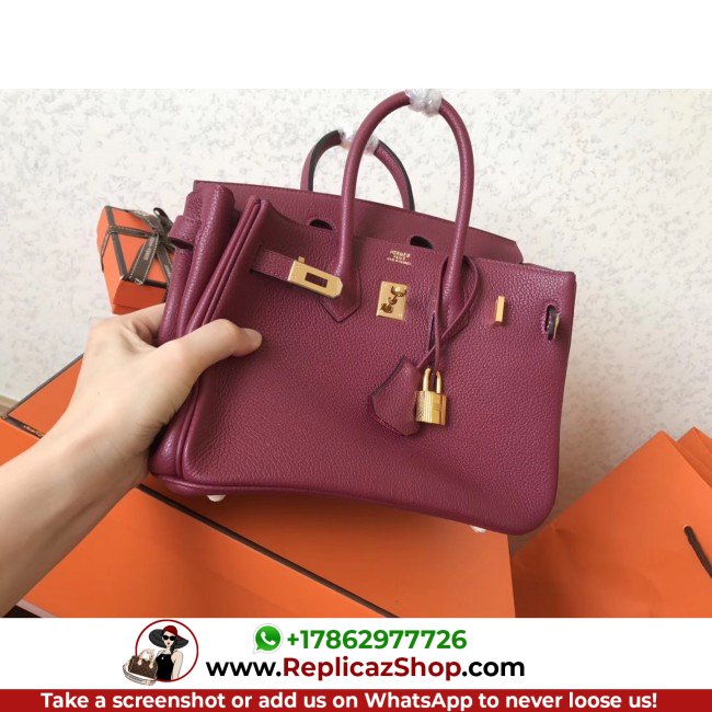 Hermes Ruby Clemence Birkin 25cm Lushentic Grade Replica - Image 8