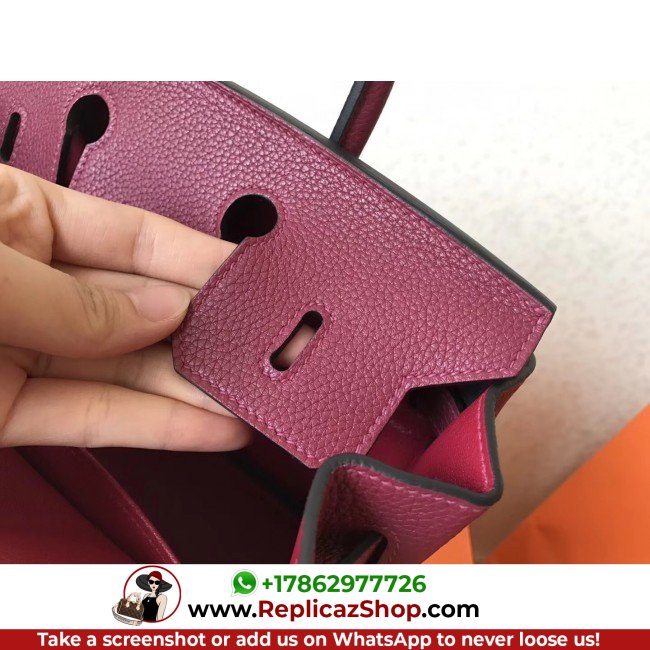 Hermes Ruby Clemence Birkin 25cm Lushentic Grade Replica - Image 10
