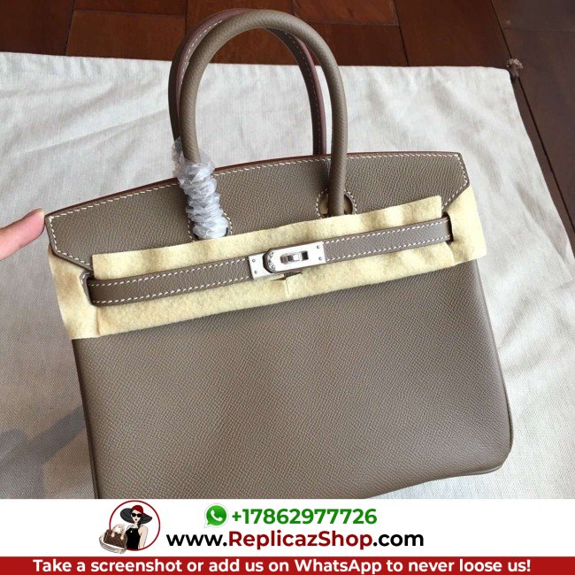 Hermes Etoupe Epsom Birkin 25cm Lushentic AAAAA Grade Replica