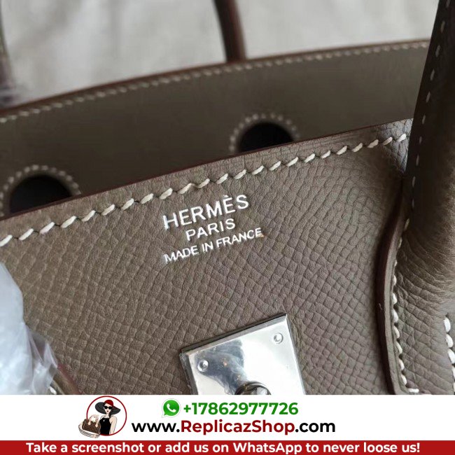 Hermes Etoupe Epsom Birkin 25cm Lushentic AAAAA Grade Replica - Image 7