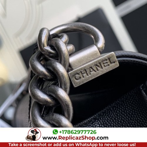 Chanel Boy Bag Caviar 25cm Medium Lushentic AAAAA grade replica - Image 7