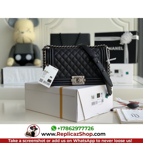 Chanel Boy Bag Caviar 25cm Medium Lushentic AAAAA grade replica