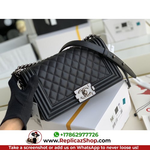 Chanel Boy Bag Caviar 25cm Medium Lushentic AAAAA grade replica - Image 10