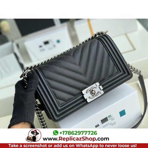 Chanel Boy Bag Caviar 25cm Medium Lushentic AAAAA grade replica - Image 2
