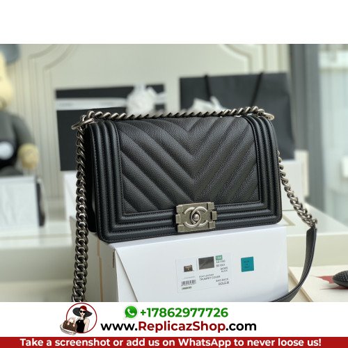 Chanel Boy Bag Caviar 25cm Medium Lushentic AAAAA grade replica - Image 5