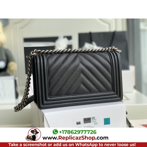 Chanel Boy Bag Caviar 25cm Medium Lushentic AAAAA grade replica - Image 8