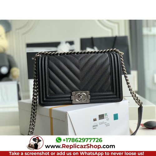 Chanel Boy Bag Caviar 25cm Medium Lushentic AAAAA grade replica