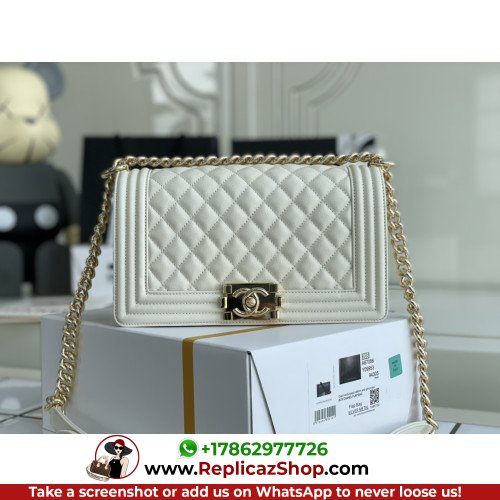 Chanel Boy Bag Caviar 25cm Medium Lushentic AAAAA grade replica
