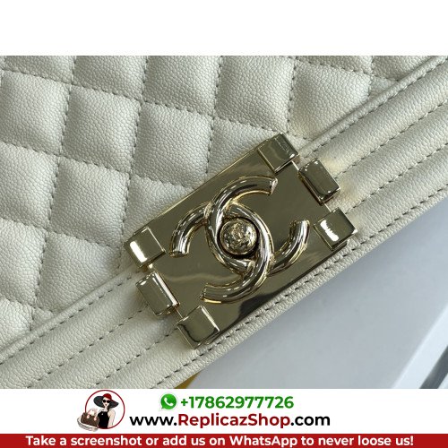 Chanel Boy Bag Caviar 25cm Medium Lushentic AAAAA grade replica - Image 7