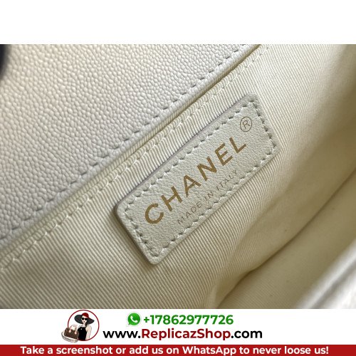 Chanel Boy Bag Caviar 25cm Medium Lushentic AAAAA grade replica - Image 9