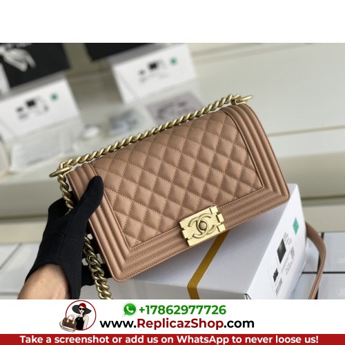 Chanel Boy Bag Caviar 25cm Medium Lushentic AAAAA grade replica - Image 9