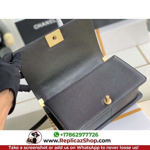 Chanel Boy Bag Caviar 25cm Medium Lushentic AAAAA grade replica - Image 4