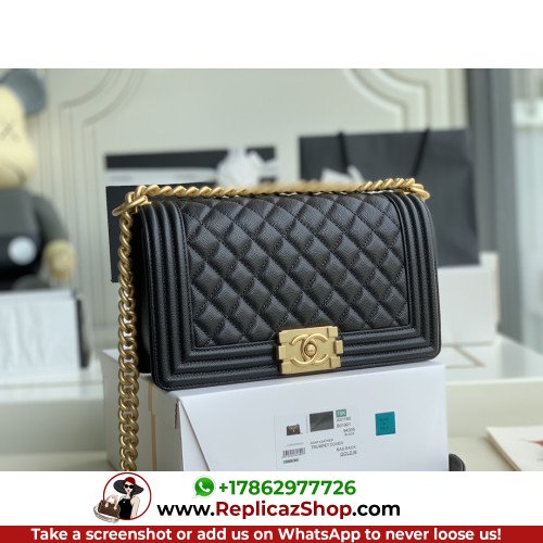 Chanel Boy Bag Caviar 25cm Medium Lushentic AAAAA grade replica