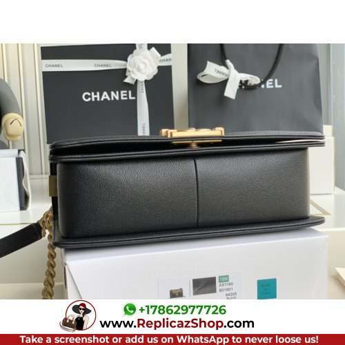 Chanel Boy Bag Caviar 25cm Medium Lushentic AAAAA grade replica - Image 8