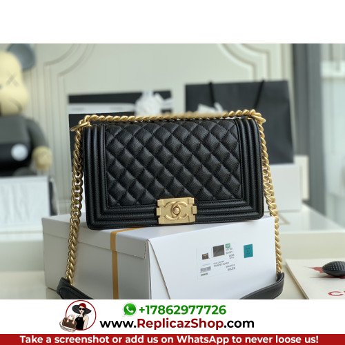 Chanel Boy Bag Caviar 25cm Medium Lushentic AAAAA grade replica - Image 9