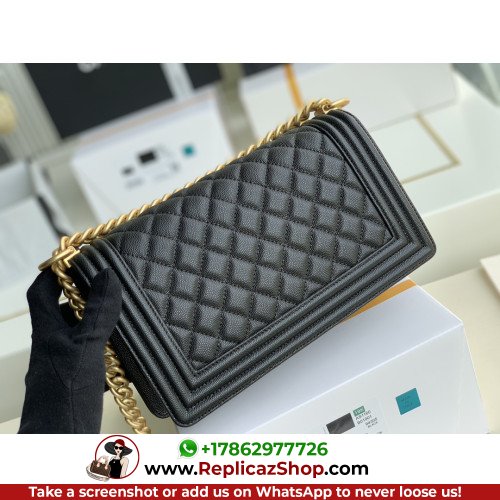 Chanel Boy Bag Caviar 25cm Medium Lushentic AAAAA grade replica - Image 10