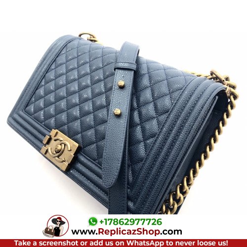 Chanel Boy Bag Caviar 28cm New Medium Lushentic AAAAA grade replica - Image 9