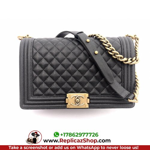 Chanel Boy Bag Caviar 28cm New Medium Lushentic AAAAA grade replica
