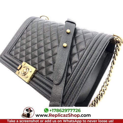 Chanel Boy Bag Caviar 28cm New Medium Lushentic AAAAA grade replica - Image 7