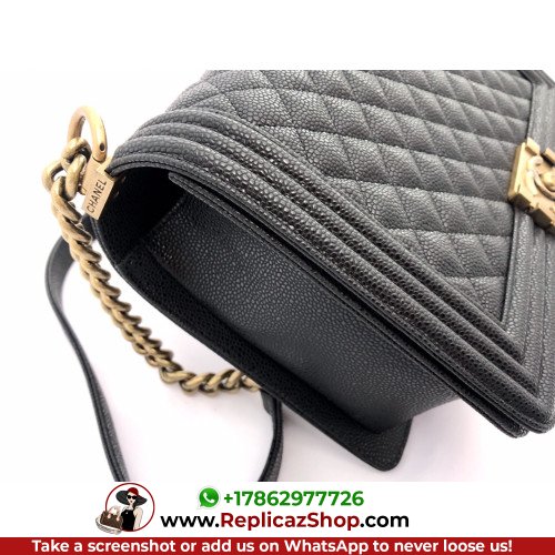 Chanel Boy Bag Caviar 28cm New Medium Lushentic AAAAA grade replica - Image 8