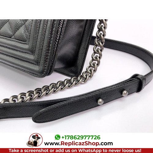 Chanel Boy Bag Caviar 28cm New Medium Lushentic AAAAA grade replica - Image 4