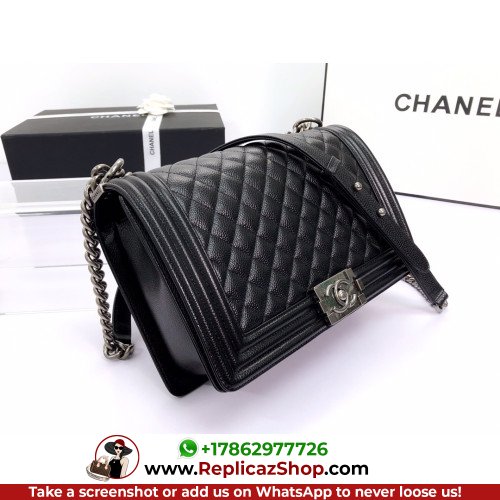 Chanel Boy Bag Caviar 28cm New Medium Lushentic AAAAA grade replica