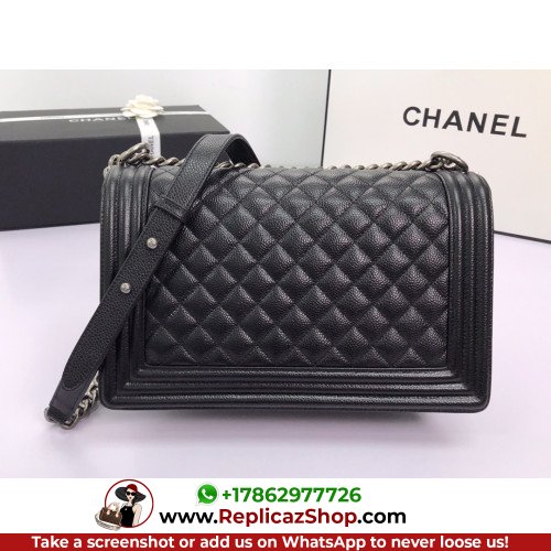Chanel Boy Bag Caviar 28cm New Medium Lushentic AAAAA grade replica - Image 6