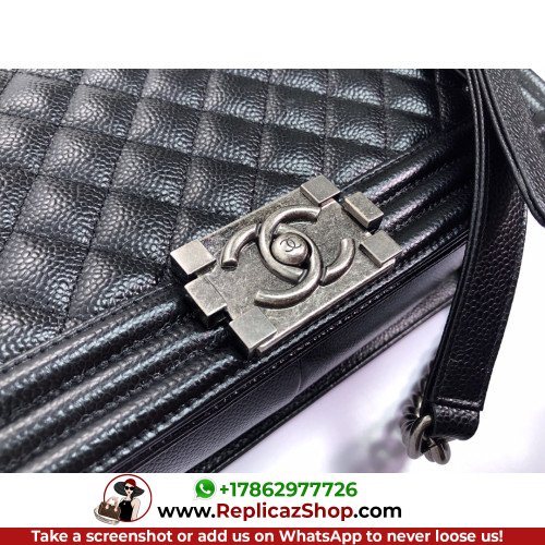 Chanel Boy Bag Caviar 28cm New Medium Lushentic AAAAA grade replica - Image 10