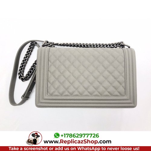 Chanel Boy Bag Caviar 28cm New Medium Lushentic AAAAA grade replica - Image 7