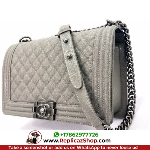 Chanel Boy Bag Caviar 28cm New Medium Lushentic AAAAA grade replica - Image 8
