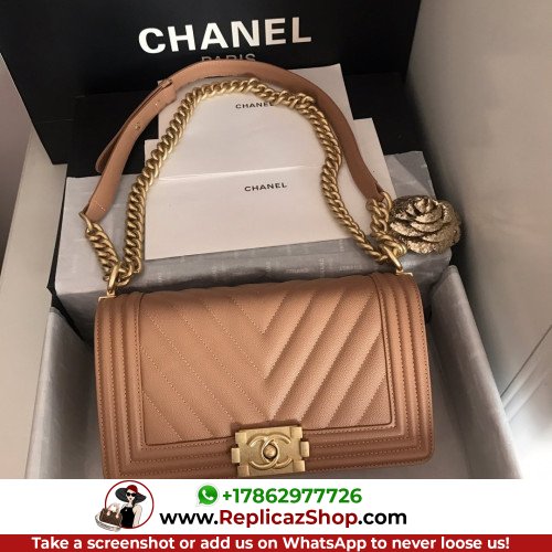 Chanel Boy Bag Caviar 25cm Medium Lushentic AAAAA grade replica