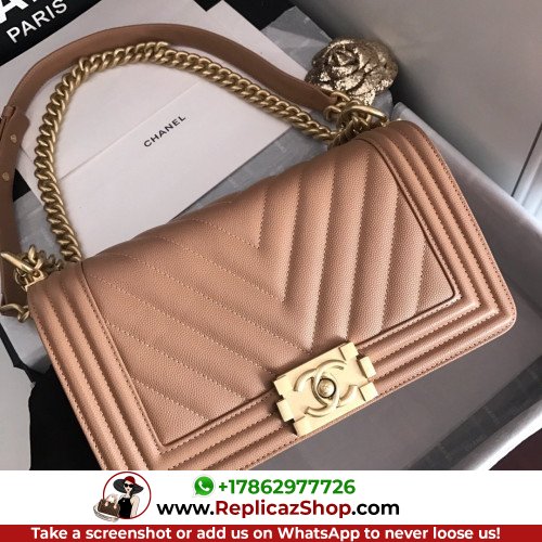 Chanel Boy Bag Caviar 25cm Medium Lushentic AAAAA grade replica - Image 8