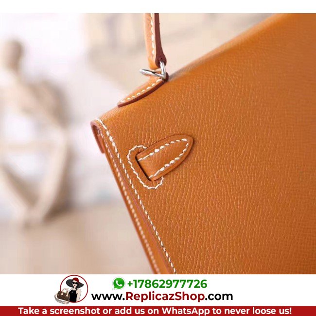 Hermes Brown Epsom Kelly Mini II 20cm Lushentic AAAAA Grade Replica - Image 6