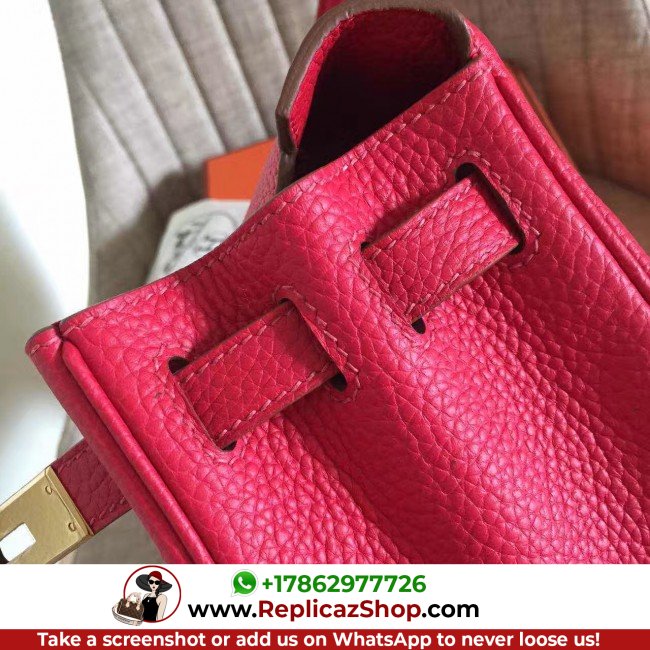 Hermes Red Clemence Kelly Retourne 28cm Lushentic AAAAA Grade Replica - Image 6