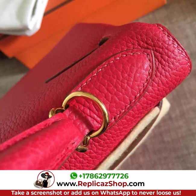 Hermes Red Clemence Kelly Retourne 28cm Lushentic AAAAA Grade Replica - Image 8