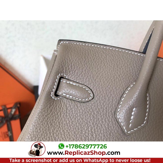Hermes Tourterelle Clemence Birkin 25cm Lushentic AAAAA Grade Replica - Image 2