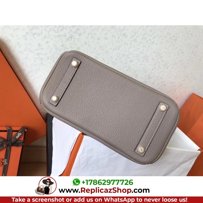 Hermes Tourterelle Clemence Birkin 25cm Lushentic AAAAA Grade Replica - Image 4